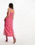 Фото #4 товара Nobody's Child Lucia strappy midi dress in pink floral