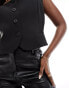 Фото #2 товара River Island square neck waistcoat in black