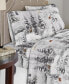 Фото #1 товара Luxury Weight Winterland Printed Cotton Flannel Sheet Set, Twin XL