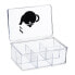 Фото #10 товара Хранение продуктов Relaxdays прозрачная чайная коробка с 6 отделениями