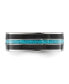 Stainless Steel Turquoise & Black Star Sandstone Band Ring