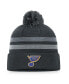 Фото #2 товара Men's Charcoal St. Louis Blues Authentic Pro Home Ice Cuffed Knit Hat with Pom