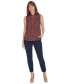 ფოტო #3 პროდუქტის Women's Printed Tie-Neck Sleeveless Top