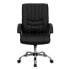 Фото #3 товара Mid-Back Black Leather Swivel Manager'S Chair With Arms
