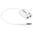 StarTech.com White headset adapter for headsets with separate headphone / microphone plugs - 3.5mm 4 position to 2x 3 position 3.5mm M/F - White - 3.5mm - 2 x 3.5mm - Male - Female - Polyvinyl chloride (PVC)