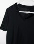 Jack & Jones Essentials 2 pack slim fit v-neck t-shirt in black