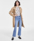 ფოტო #8 პროდუქტის Women's Ruched-Sleeve Trench Coat