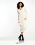 Фото #1 товара ONLY Tall knitted v neck maxi dress in cream