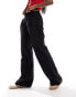 Фото #1 товара Mango linen mix waistband trouser in black