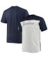 Фото #1 товара Men's Navy, Heather Gray New York Yankees Big and Tall Colorblock T-shirt