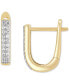 ფოტო #3 პროდუქტის Diamond Oval Hoop Earrings (1/8 ct. t.w.) in 14k Gold-Plated Sterling Silver