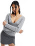 Pimkie metallic v neck jumper in silver