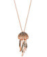 ფოტო #1 პროდუქტის Chocolatier® Chocolate Ombré Diamond & Chocolate Diamond Jellyfish 20" Adjustable Pendant Necklace (3/8 ct. t.w) in 14k Rose Gold