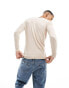 New Look muscle fit crew jumper in oatmeal