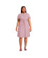 ფოტო #2 პროდუქტის Plus Size Rayon Short Sleeve Button Front Dress