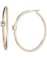 ფოტო #1 პროდუქტის Gold-Tone Medium Crystal Hoop Earrings, 1.43"