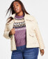 Фото #1 товара Plus Size Quilted Stand-Collar Jacket
