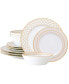 Фото #4 товара Eternal Palace Gold 12-Pc Dinnerware Set, Service for 4