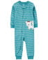 Toddler 1-Piece Fox Striped 100% Snug Fit Cotton Footless Pajamas 2T