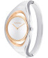 ფოტო #2 პროდუქტის Women's Two Hand Two-Tone Stainless Steel Bangle Bracelet Watch 30mm