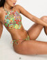 Only tie side bikini bottoms in bright 70s floral