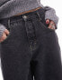 Topshop oversized panel jeans in washed black Черный, W25 L34 - фото #2