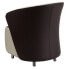 Фото #2 товара Dark Brown Leather Lounge Chair With Beige Detailing
