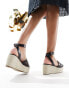 RAID Wide Fit Harlene plaftorm espadrille sandals in black