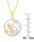 Diamond Accent Seahorse Medallion Pendant 18" Necklace in Gold Plate