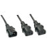 Lindy 1m C14 to 2 x IEC C13 Extension Cable - 1 m - C14 coupler - 2 x C13 coupler