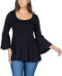 Women's Bell Sleeve Flared Tunic Top