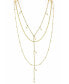 ფოტო #3 პროდუქტის Layered Pearl + Bead Chain Necklace Set