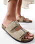 Фото #2 товара Pull&Bear suede double strap sandal in beige