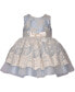 ფოტო #4 პროდუქტის Baby Girls Sleeveless Scalloped Embroidered Mesh Dress