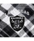 Women's Black, Silver Las Vegas Raiders Mainstay Flannel Full-Button Long Sleeve Nightshirt