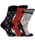 ფოტო #1 პროდუქტის Women's Wild Cats Bundle of Cotton, Seamless Toe Premium Colorful Animal Print Patterned Crew Socks, Pack of 3