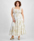 Фото #1 товара Trendy Plus Size Smocked Ruffle Maxi Dress