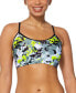 ფოტო #1 პროდუქტის Women's Printed Contrast-Trim Bralette Bikini Top