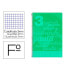 LIDERPAPEL Spiral notebook folio guidebook plastic cover 80h 75gr lined square 3 mm with margin