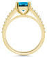 ფოტო #3 პროდუქტის Blue Topaz (3-5/8 ct. t.w.) and Diamond (1/4 ct. t.w.) Ring in 14K Yellow Gold