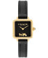 ფოტო #1 პროდუქტის Women's Cass Signature Horse and Carriage Black Leather Strap Watch, 22mm