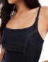 Фото #5 товара Calvin Klein Jeans Fitted Denim Slip Dress in Denim Rinse