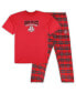 ფოტო #1 პროდუქტის Men's Scarlet, Black Ohio State Buckeyes Big and Tall 2-Pack T-shirt and Flannel Pants Set