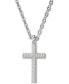ფოტო #4 პროდუქტის Silver-Tone Insigne Crystal Cross Pendant Necklace, 15" + 3" extender