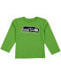 ფოტო #1 პროდუქტის Preschool Boys and Girls Neon Green Seattle Seahawks Team Logo Long Sleeve T-shirt