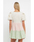 ფოტო #3 პროდუქტის Women's Color Block Tweed Mini Dress