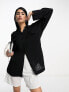 ASOS DESIGN oversized cheesecloth shirt in black