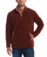 Фото #1 товара Men's Teddy Quarter Zip Long Sleeve Sweater