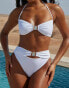 Фото #1 товара Moda Minx X Savannah-Shae Richards amour high waist bikini bottom in white