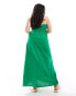 Esmee Curve ruched maxi beach dress in green